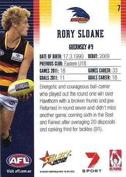 2012 Select AFL Champions - Promos #7 Rory Sloane Back